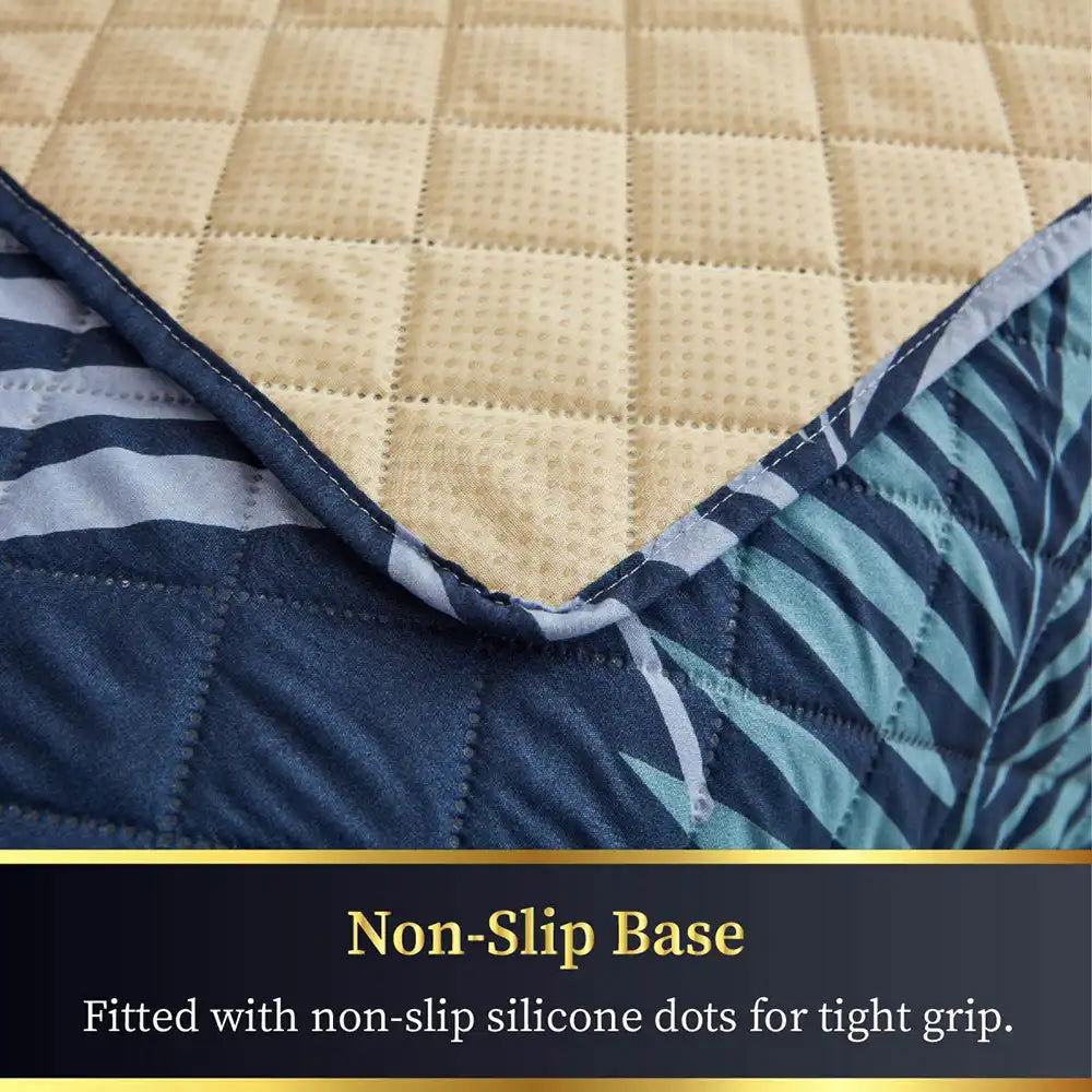 1 Seater Sofa Cover with Elastic Strap (Size A (55 cm), Fern Shades) - Shades of Mom