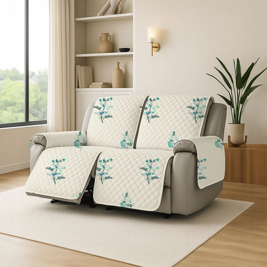 2 Seater Recliner Cover with Non Slip Base Silent Meadow