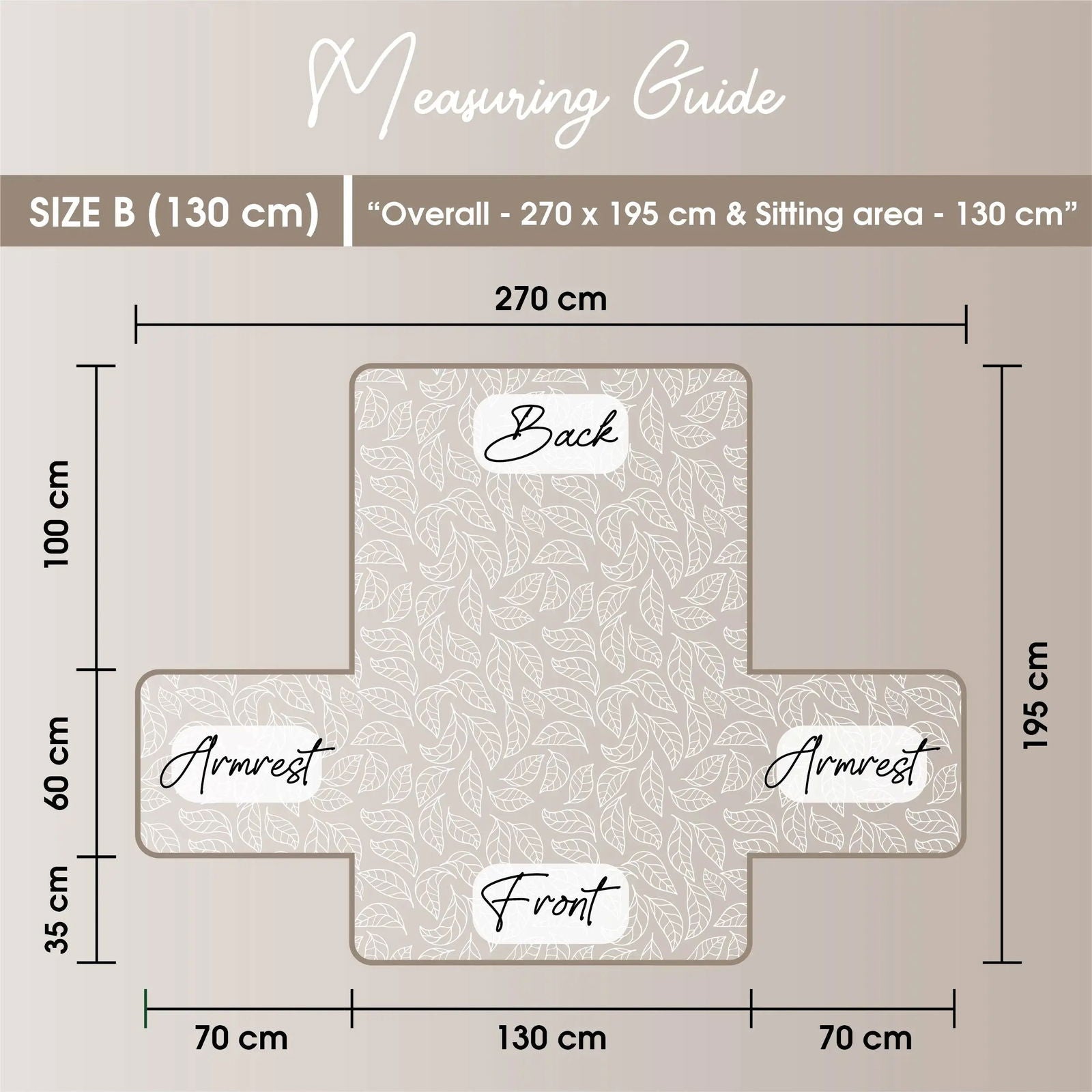 2 Seater Sofa Cover with Elastic Strap (Size B (130 cm), Calm Breeze) - Shades of Mom