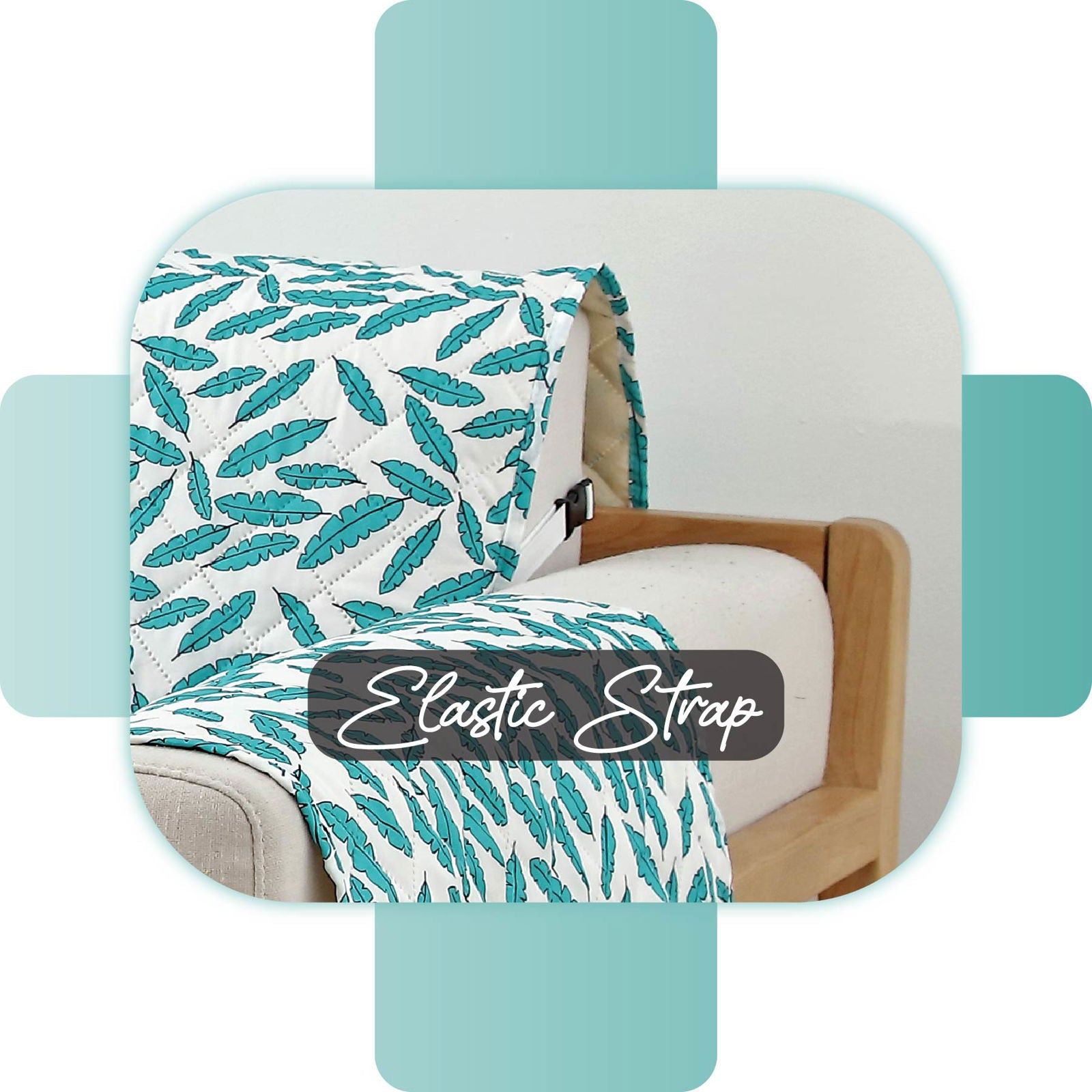 2 Seater Sofa Cover with Elastic Strap (Size B (130 cm), Floral Paradise) - Shades of Mom