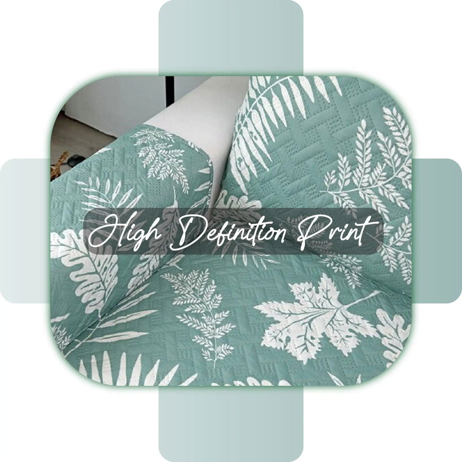 2 Seater Sofa Cover with Elastic Strap (Size B (130 cm), Warm Leaves) - Shades of Mom