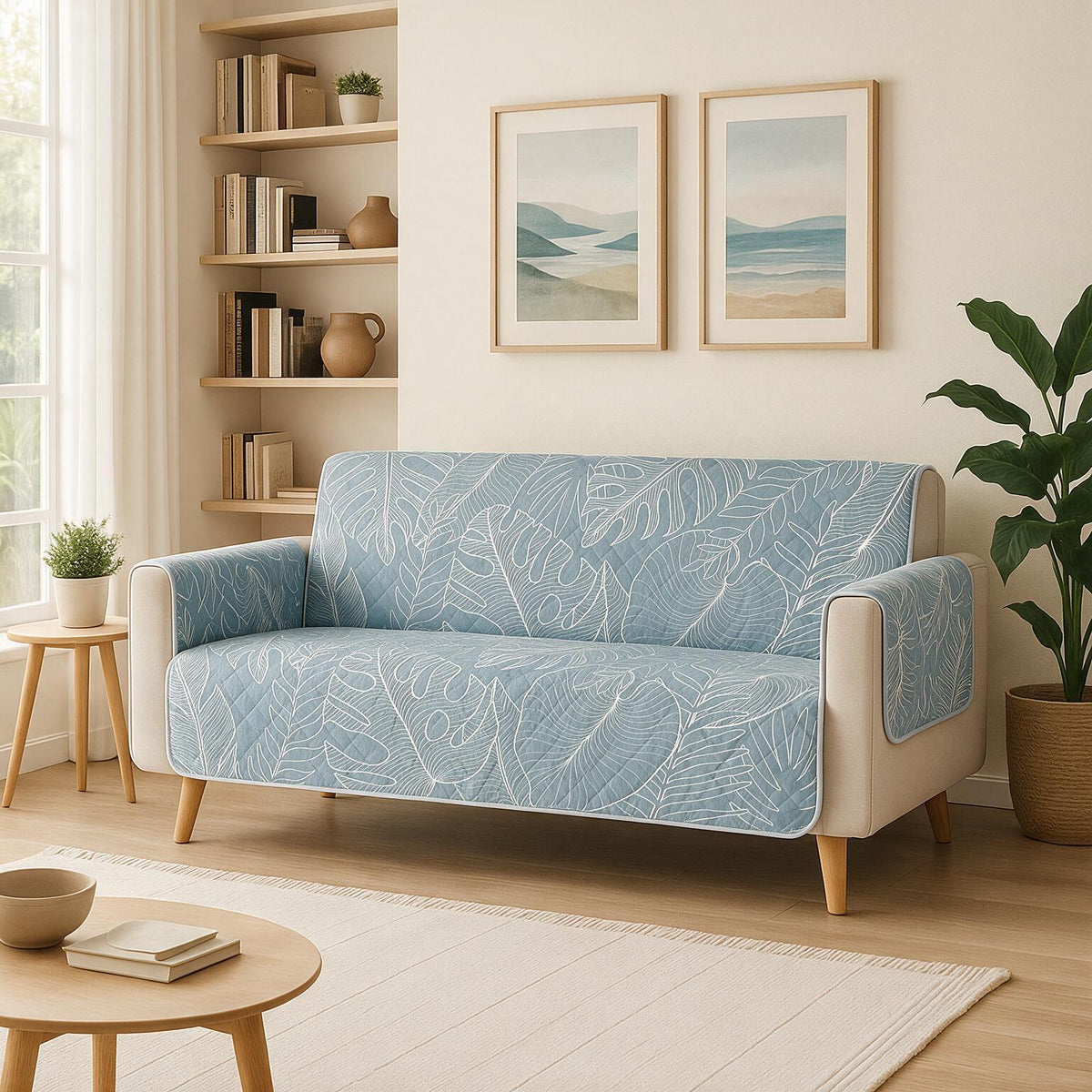 3 Seater Sofa Cover | Non Slip Base | Coastal Breeze