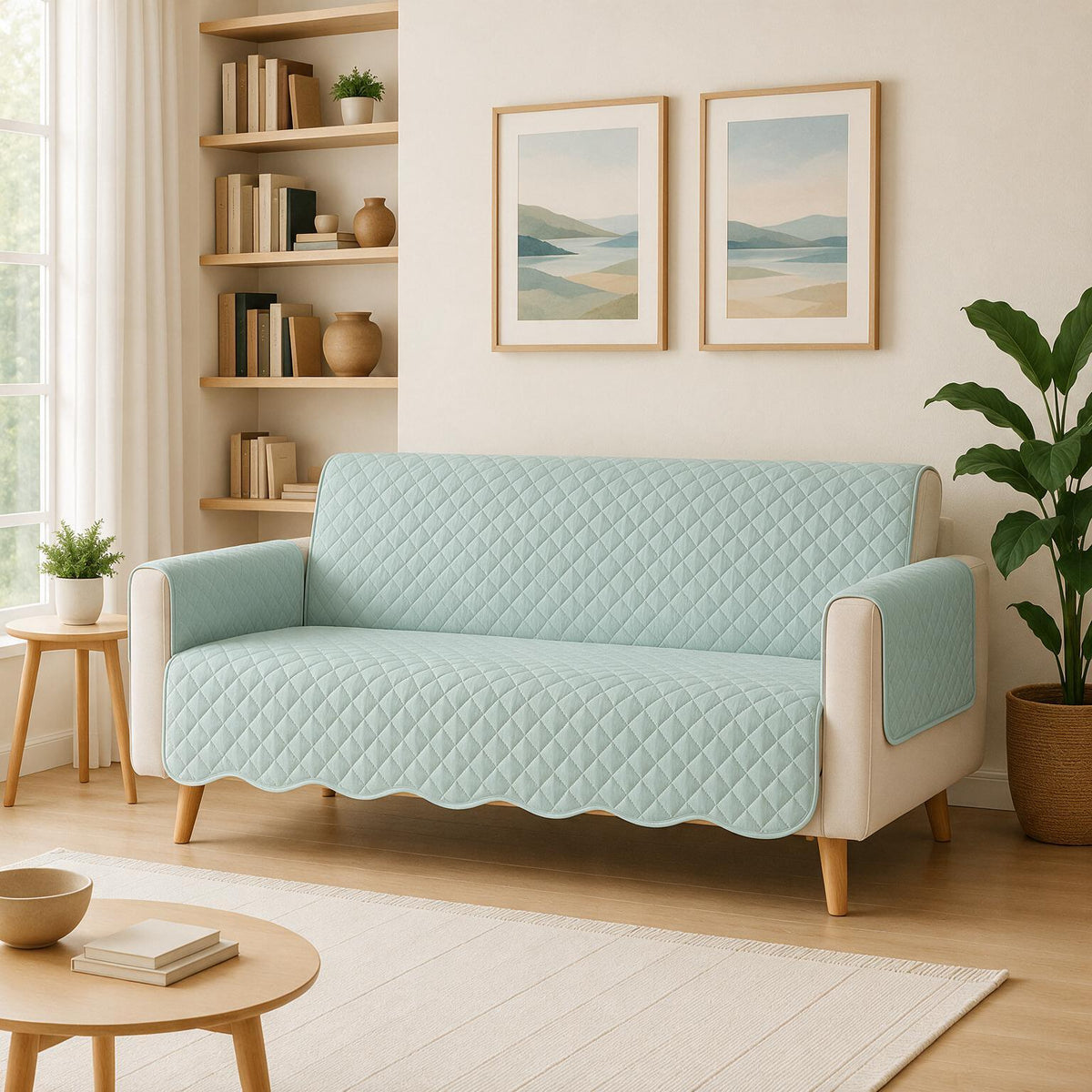 3 Seater Sofa Cover | Non Slip Base | Spring Valley | Waves