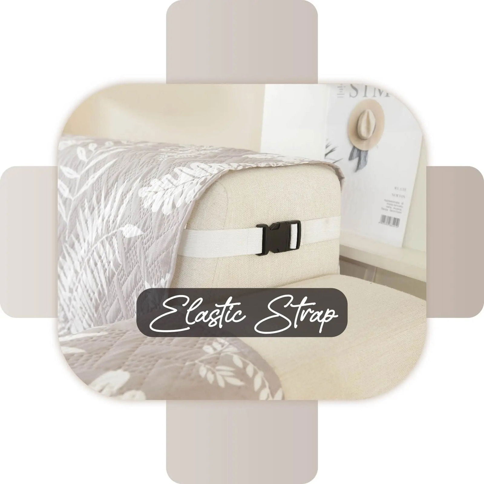 3 Seater Sofa Cover with Elastic Strap (Size C (190 cm), Calm Breeze) - Shades of Mom