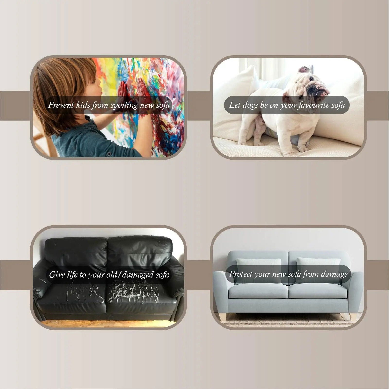 3 Seater Sofa Cover with Elastic Strap (Size C (190 cm), Calm Breeze) - Shades of Mom