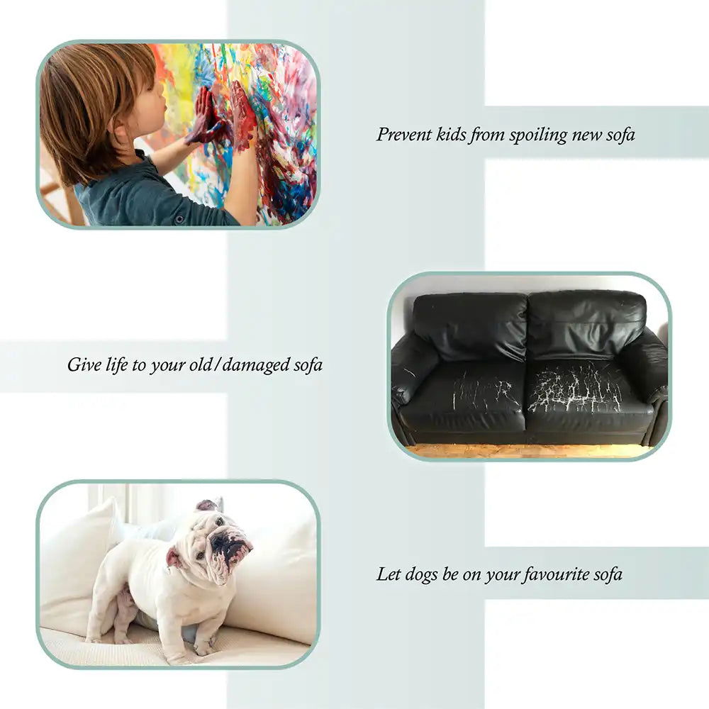 3 Seater Sofa Cover with Elastic Strap (Size C (190 cm), Warm Leaves) - Shades of Mom