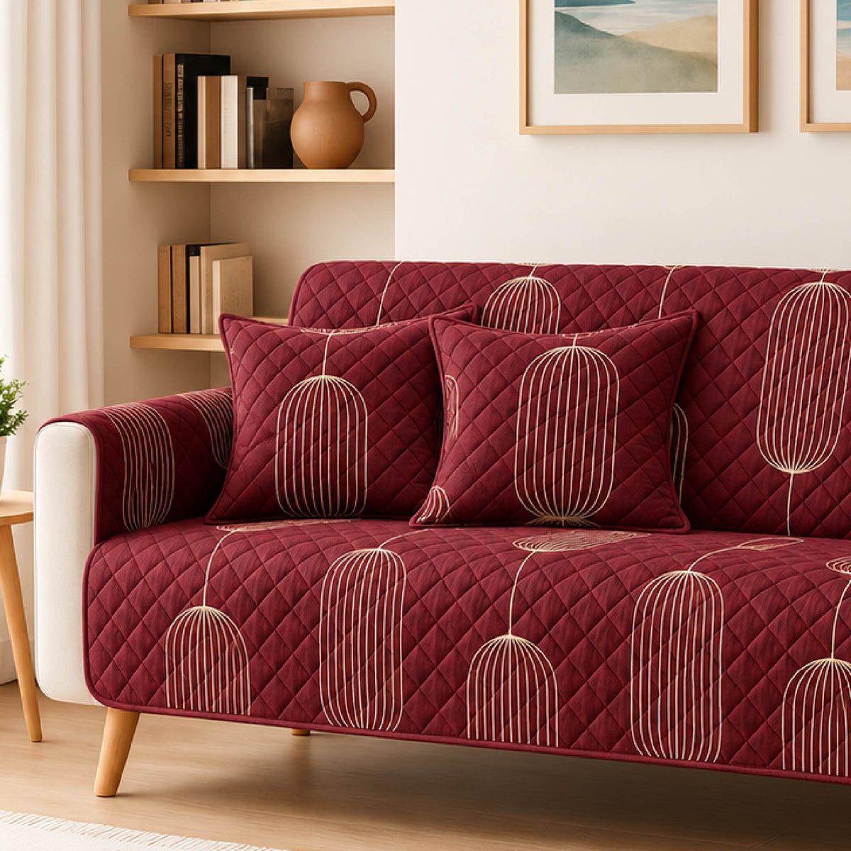 Burgundy Lantern – Matching Cushion Covers (Set of 2)