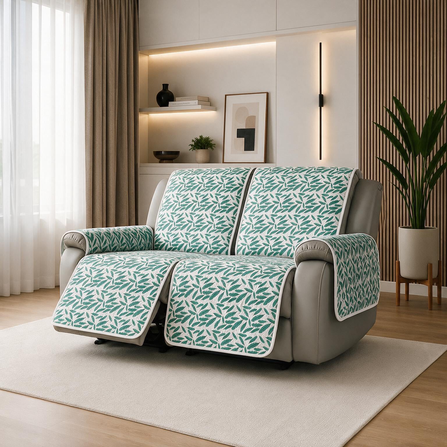 2 Seater Recliner Cover | Non Slip Base | Floral Paradise