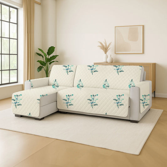 L-Shape Sofa Cover with Non Slip Base Silent Meadow