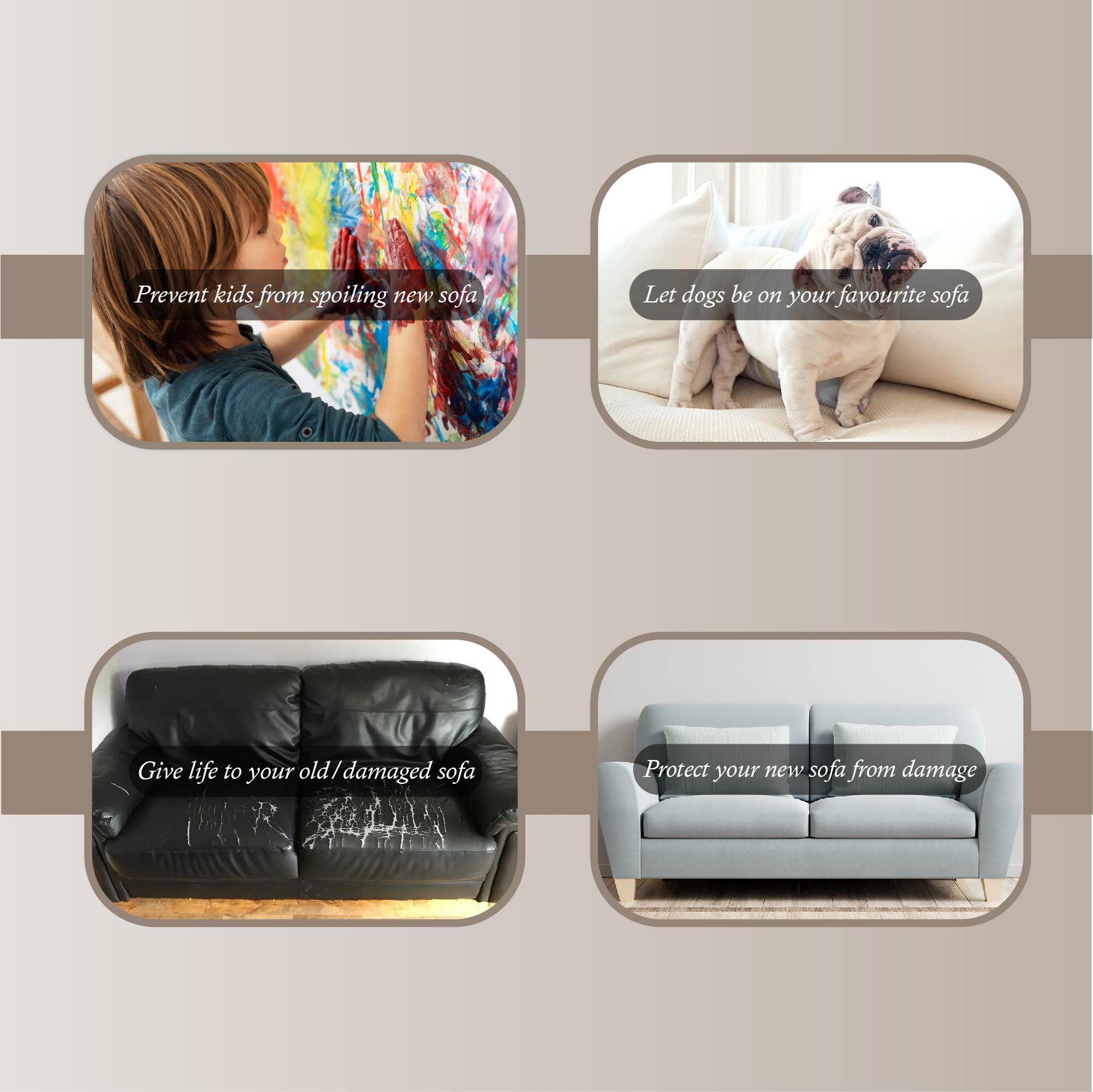 4 Seater Sofa Cover with Non Slip Base (Size D (220 cm), Silent Meadow)
